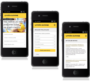 Pošta Slovenije mobilni portal v novi grafični podobi!